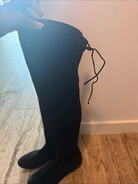 Stuart Weitzman Black Suede Over-The-Knee Boot